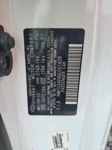 KMHTC6AD4GU261428 - 2016 HYUNDAI VELOSTER თეთრი ფოტო 12