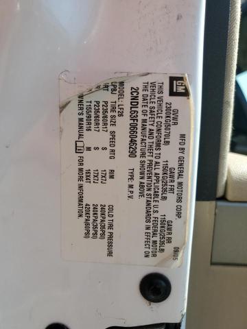 2CNDL63F066046290 - 2006 CHEVROLET EQUINOX LT WHITE photo 12