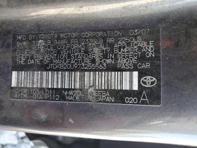 JTDKB20U973255563 - 2007 TOYOTA PRIUS Գրաֆիտ լուսանկար 12