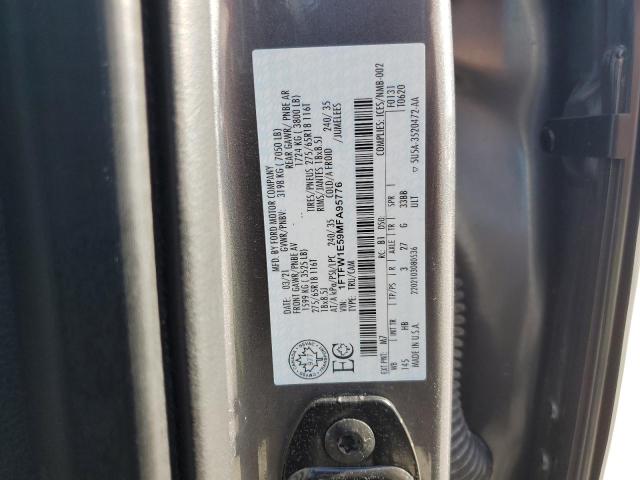 1FTFW1E59MFA95776 - 2021 FORD F150 SUPERCREW GRAY photo 12