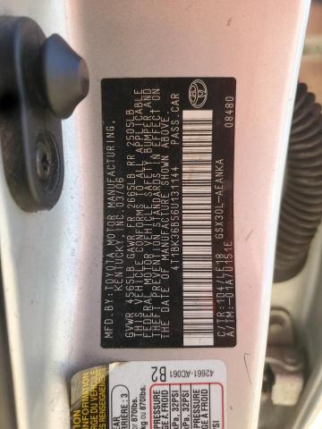 4T1BK36B56U131144 - 2006 TOYOTA AVALON XL 银色 照片 12