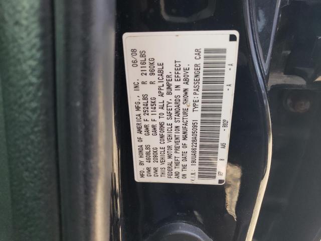 19UUA66228A050951 - 2008 ACURA TL BLACK photo 12