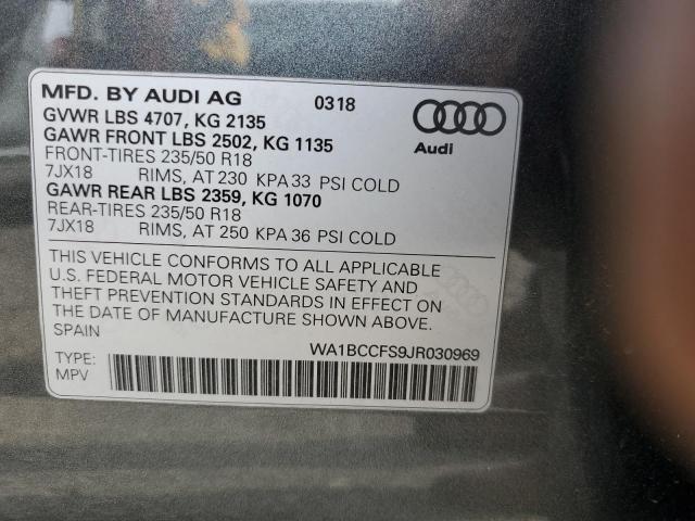 WA1BCCFS9JR030969 - 2018 AUDI Q3 PREMIUM Grau Foto 13