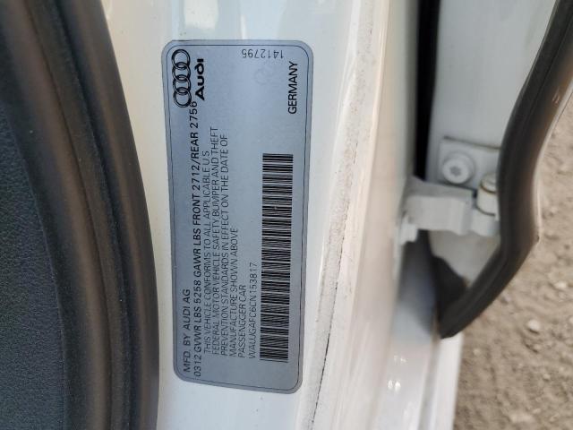 WAUJGAFC6CN153817 - 2012 AUDI A6 PRESTIGE თეთრი ფოტო 12