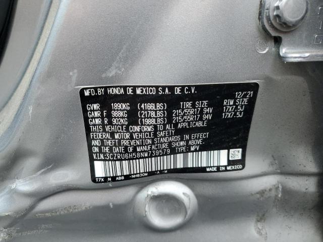 3CZRU6H58NM739579 - 2022 HONDA HR-V EX SILVER photo 13