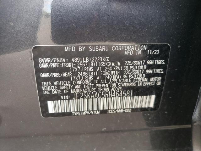 JF2SKAAC5RH464581 - 2024 SUBARU FORESTER 灰色 照片 12