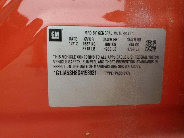 1G1JA5SH8D4158921 - 2013 CHEVROLET SONIC LS ORANGE photo 12