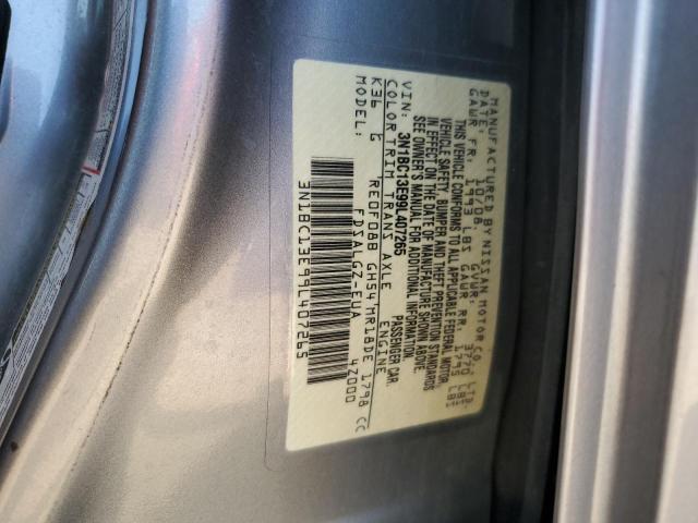 3N1BC13E99L407265 - 2009 NISSAN VERSA S SILVER photo 12