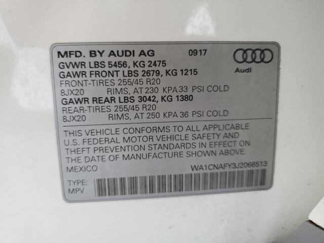 WA1CNAFY3J2066513 - 2018 AUDI Q5 PRESTIGE თეთრი ფოტო 14