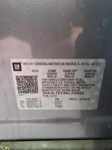 3GKALTEVXKL310510 - 2019 GMC TERRAIN SLE Графитовый фото 13