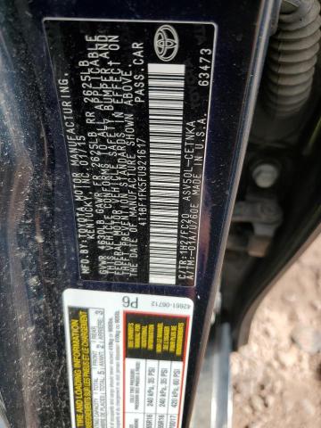 4T1BF1FK5FU921617 - 2015 TOYOTA CAMRY LE 蓝色 照片 12