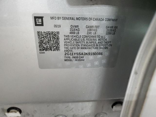 2G11Y5SA3K9150086 - 2019 CHEVROLET IMPALA LS SILVER photo 13