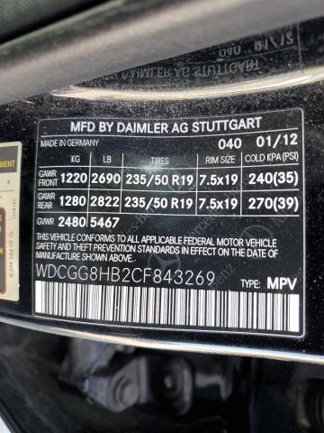 WDCGG8HB2CF843269 - 2012 MERCEDES-BENZ GLK 350 4MATIC BLACK photo 12