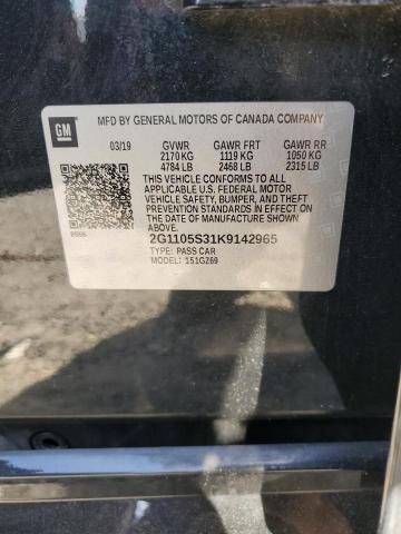 2G1105S31K9142965 - 2019 CHEVROLET IMPALA PREMIER Schwarz Foto 13