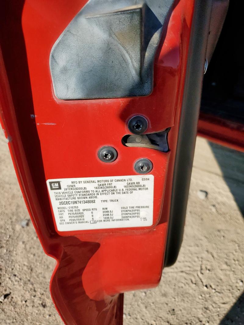 2GCEC19N741348082 - 2004 CHEVROLET SILVERADO C1500 RED photo 12
