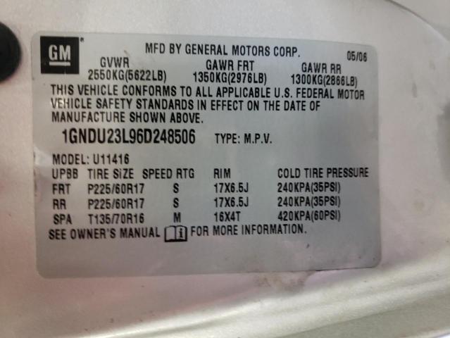 1GNDU23L96D248506 - 2006 CHEVROLET UPLANDER LS 银色 照片 13