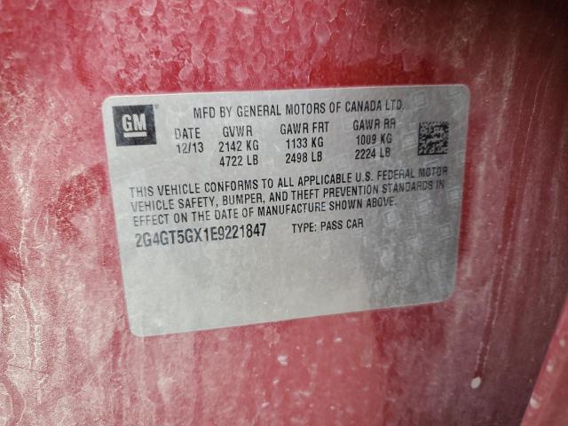 2G4GT5GX1E9221847 - 2014 BUICK REGAL GS RED photo 12
