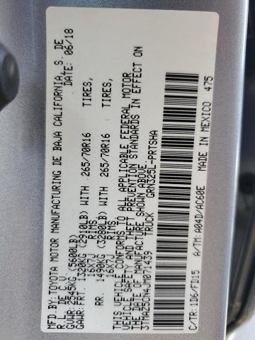 3TMAZ5CN4JM071439 - 2018 TOYOTA TACOMA DOUBLE CAB Silber Foto 12