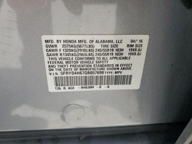 5FRYD4H67GB057698 - 2016 ACURA MDX TECHNOLOGY Silber Foto 13