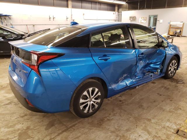 JTDL9MFU3M3029498 - 2021 TOYOTA PRIUS LE BLUE photo 3