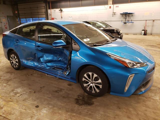 JTDL9MFU3M3029498 - 2021 TOYOTA PRIUS LE BLUE photo 4