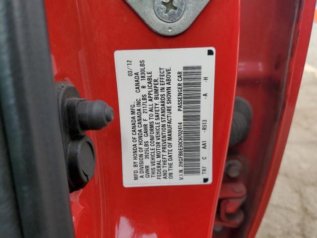 2HGFB6E50CH702414 - 2012 HONDA CIVIC SI RED photo 13