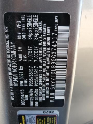 5XYZTDLB9GG374517 - 2016 HYUNDAI SANTA FE SPORT GRAY photo 14