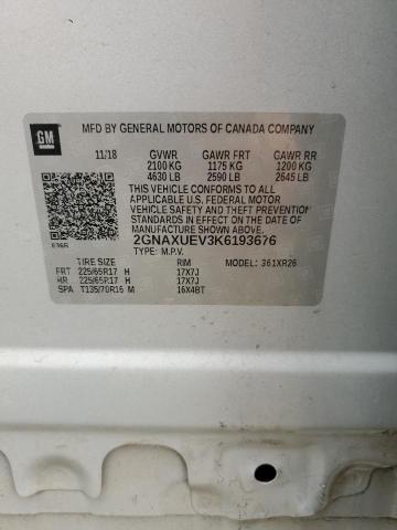 2GNAXUEV3K6193676 - 2019 CHEVROLET EQUINOX LT Silber Foto 13