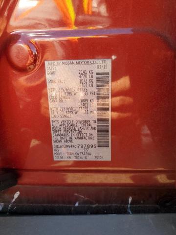 5N1AT2MV4KC797895 - 2019 NISSAN ROGUE S Qırmızı foto 13