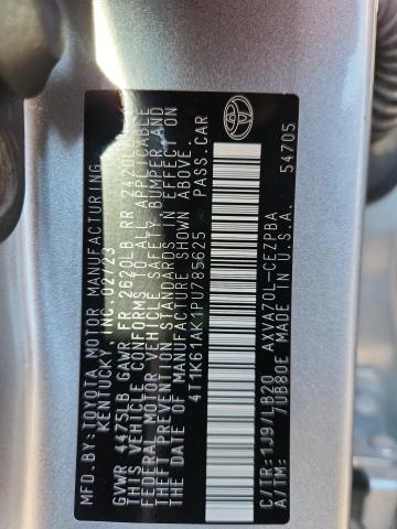 4T1K61AK1PU785625 - 2023 TOYOTA CAMRY XSE 银色 照片 12