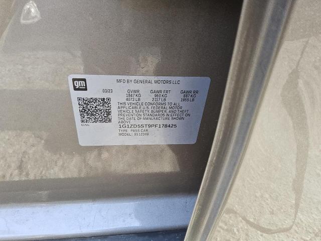 1G1ZD5ST9PF178425 - 2023 CHEVROLET MALIBU LT 金色 照片 12