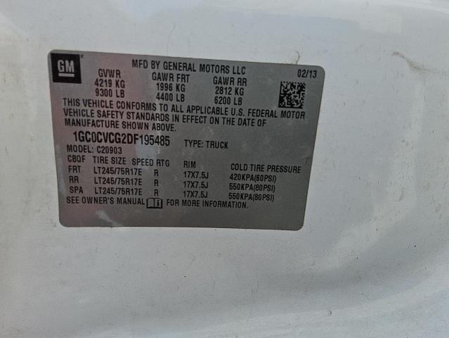 1GC0CVCG2DF195485 - 2013 CHEVROLET SILVERADO C2500 HEAVY DUTY WHITE photo 12