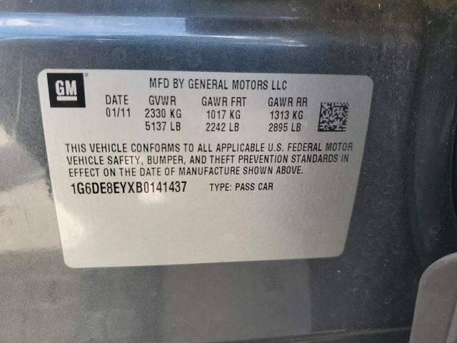 1G6DE8EYXB0141437 - 2011 CADILLAC CTS LUXURY COLLECTION GRAY photo 12