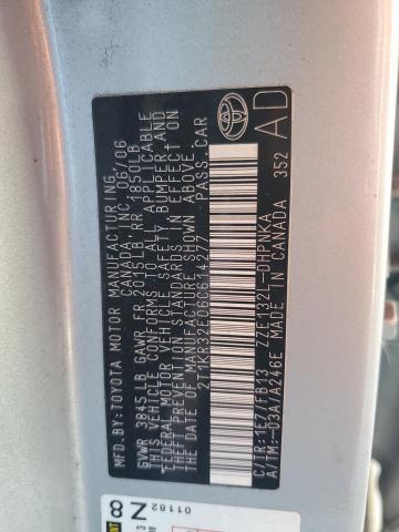 2T1KR32E06C614277 - 2006 TOYOTA COROLLA MA XR GRAY photo 12