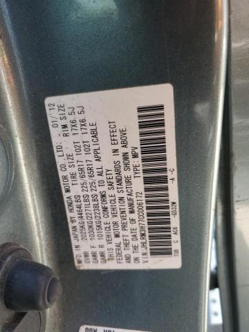 JHLRM3H77CC006172 - 2012 HONDA CR-V EXL Жасыл фото 13