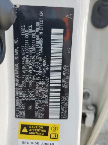 5TDBK3EH9CS166893 - 2012 TOYOTA HIGHLANDER BASE Blanc photo 14