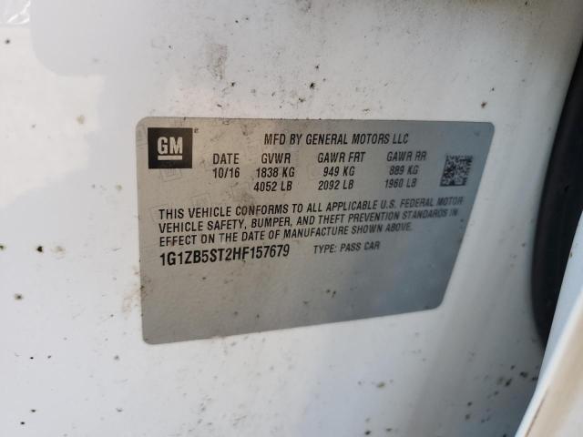 1G1ZB5ST2HF157679 - 2017 CHEVROLET MALIBU LS Белый фото 12