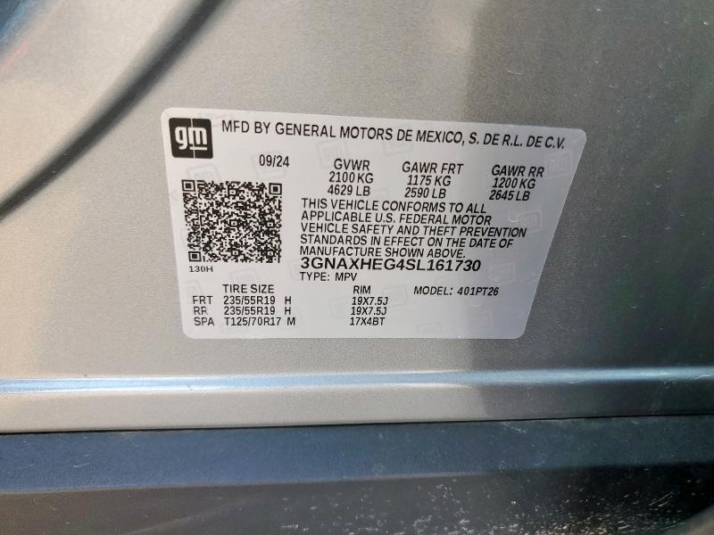 3GNAXHEG4SL161730 - 2025 CHEVROLET EQUINOX LT SILVER photo 13