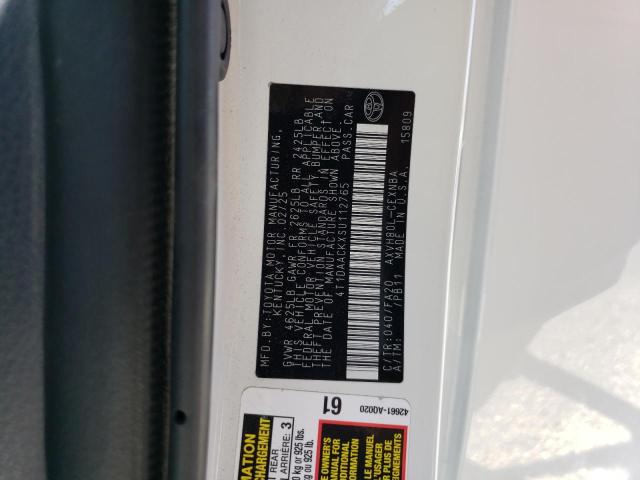 4T1DAACKXSU112765 - 2025 TOYOTA CAMRY XSE WHITE photo 12