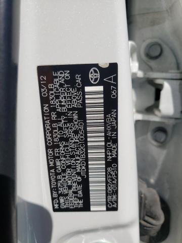 JTDKDTB32C1005401 - 2012 TOYOTA PRIUS C 白色 照片 13