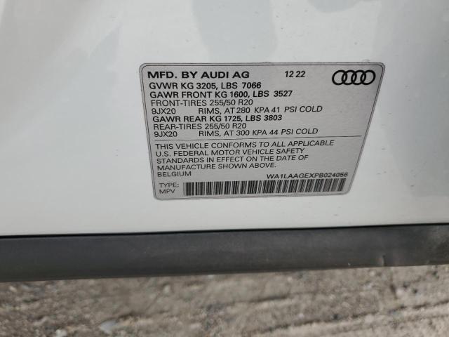 WA1LAAGEXPB024056 - 2023 AUDI E-TRON PREMIUM PLUS WHITE photo 13