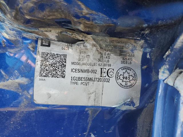 1G1BE5SM6J7203032 - 2018 CHEVROLET CRUZE LT ლურჯი ფოტო 12