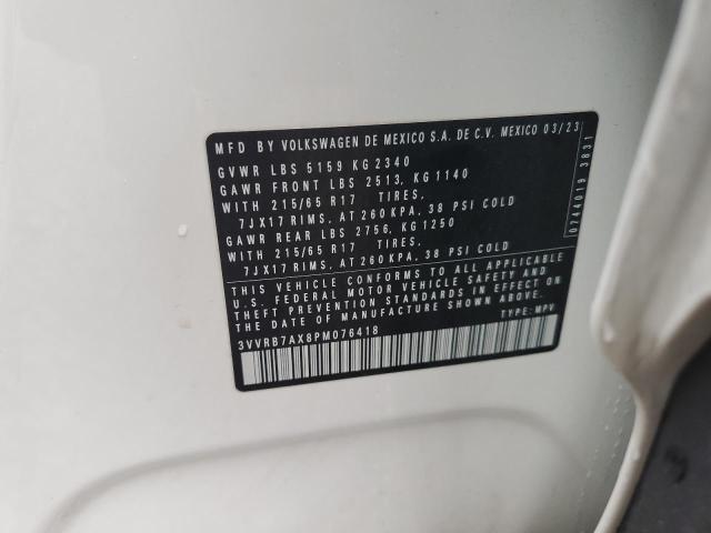 3VVRB7AX8PM076418 - 2023 VOLKSWAGEN TIGUAN S Белый фото 13