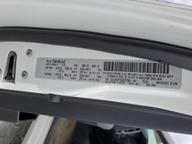 3C6JR6DT5GG257380 - 2016 RAM 1500 ST WHITE photo 12
