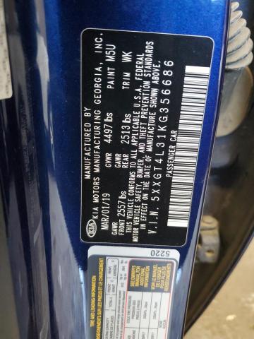 5XXGT4L31KG356686 - 2019 KIA OPTIMA LX BLUE photo 13