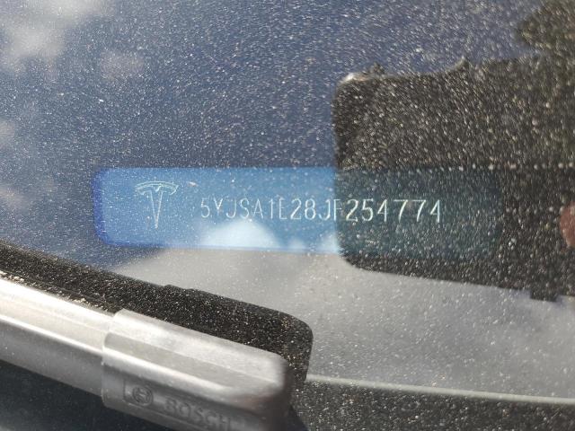 5YJSA1E28JF254774 - 2018 TESLA MODEL S Սպիտակ լուսանկար 12