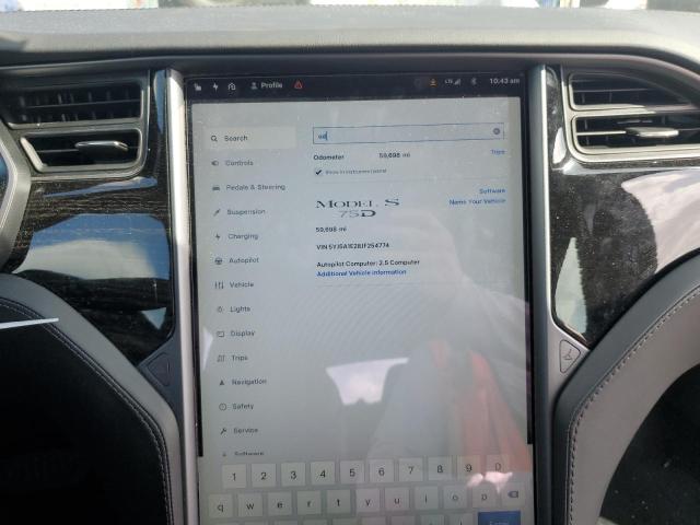 5YJSA1E28JF254774 - 2018 TESLA MODEL S Սպիտակ լուսանկար 9