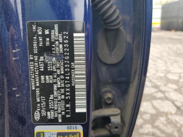 5XXGT4L33JG223622 - 2018 KIA OPTIMA LX BLUE photo 12