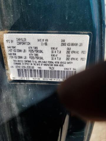 1B7HC13Z6VJ535166 - 1997 DODGE RAM 1500 მწვანე ფოტო 12