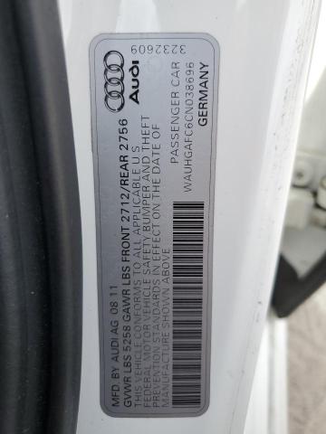 WAUHGAFC6CN038696 - 2012 AUDI A6 PRESTIGE ლურჯი ფოტო 12